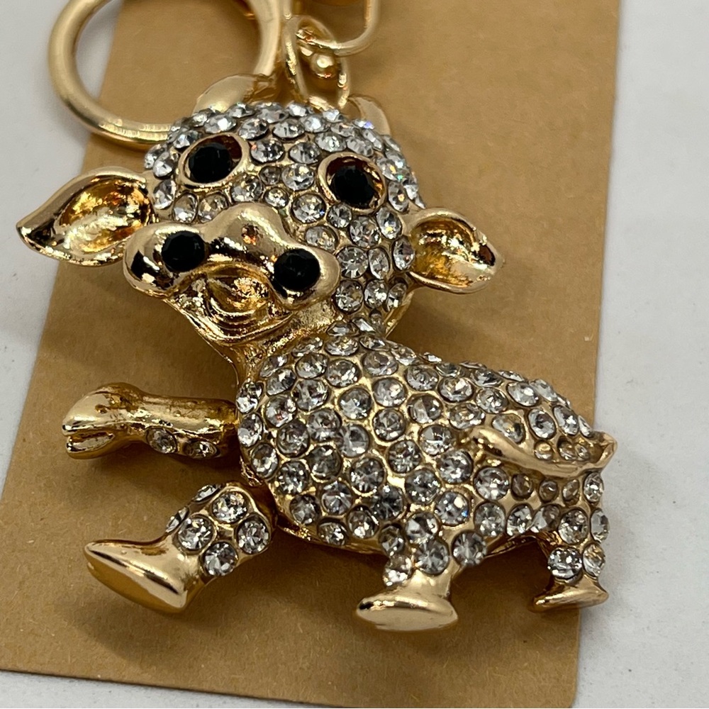 Set of 5 Rhinestone Animal Keychains | NIP Bag Purse Charms Keychain Bling Lot - Picture 5 of 13